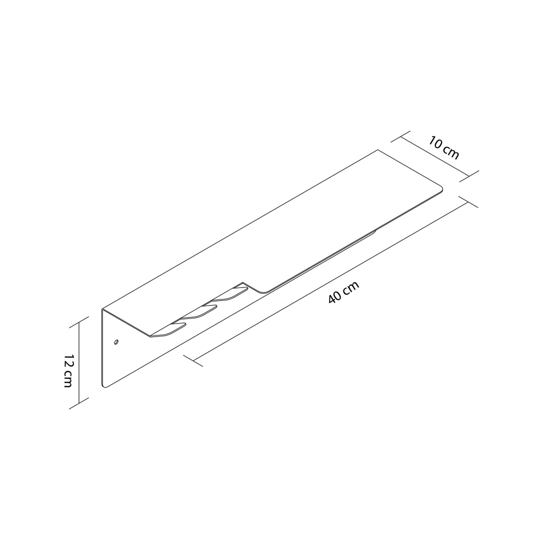 Slate Metal Wall Shelf & Hook - APM017