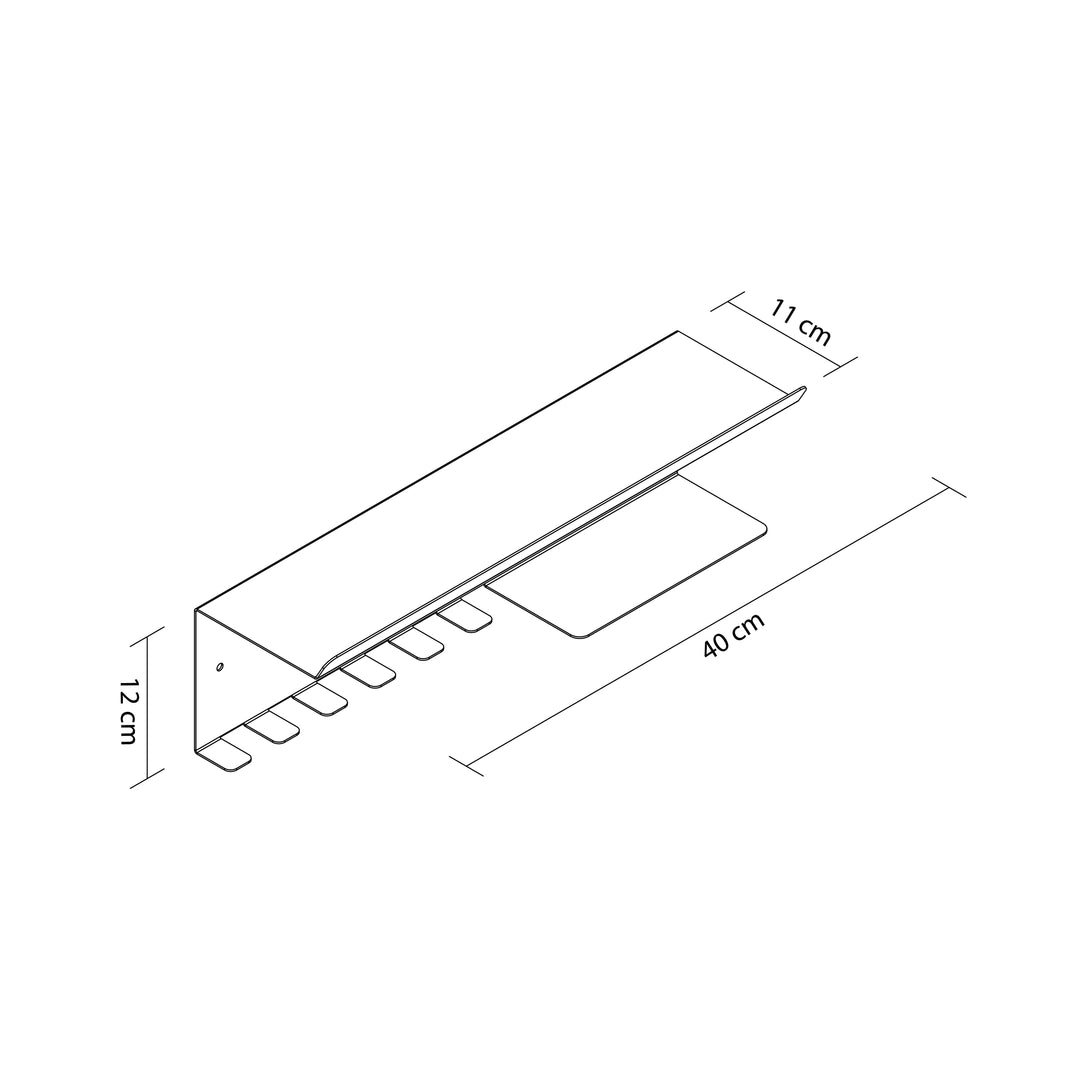 Edge Metal Wall Shelf & Hook - APM018