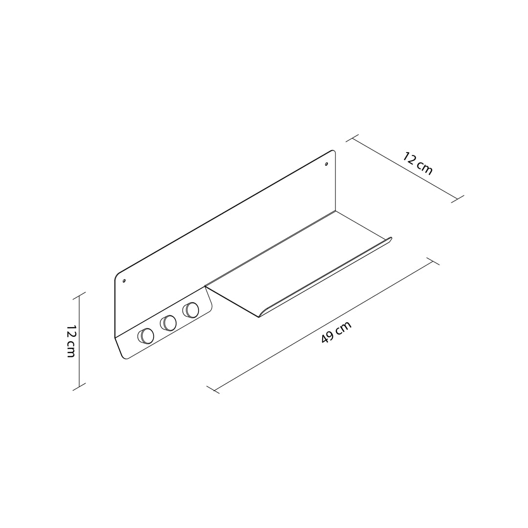 Forma Metal Wall Shelf & Hook - APM021