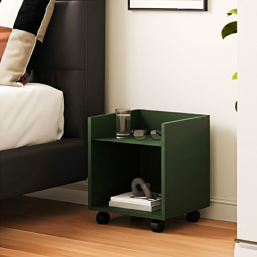 Cube Wheeled Metal Bedside Table / Side Table - APM008