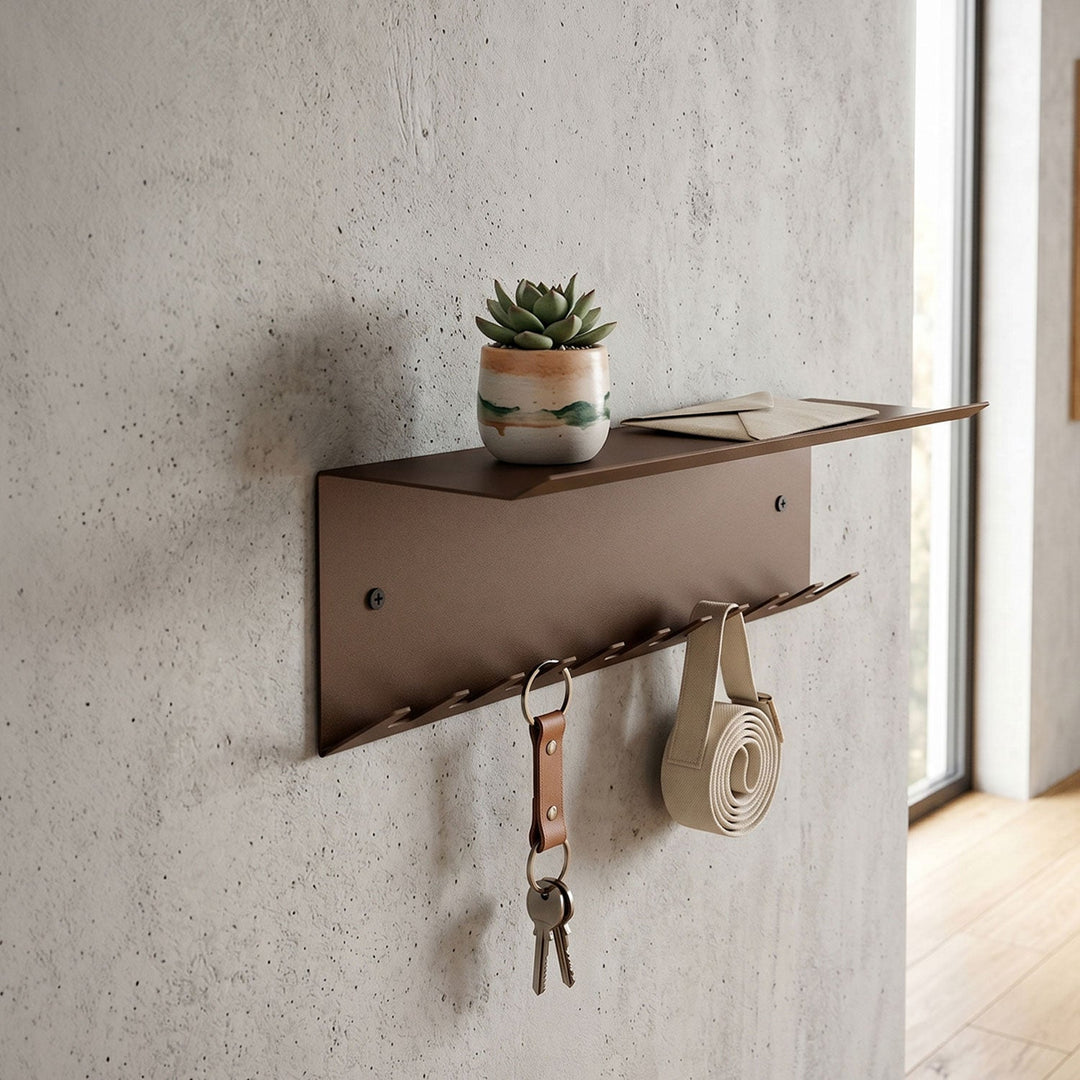Hub Metal Wall Shelf & Hook - APM015