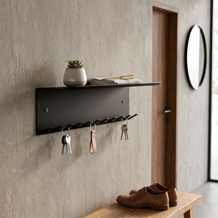 Hub Metal Wall Shelf & Hook - APM015
