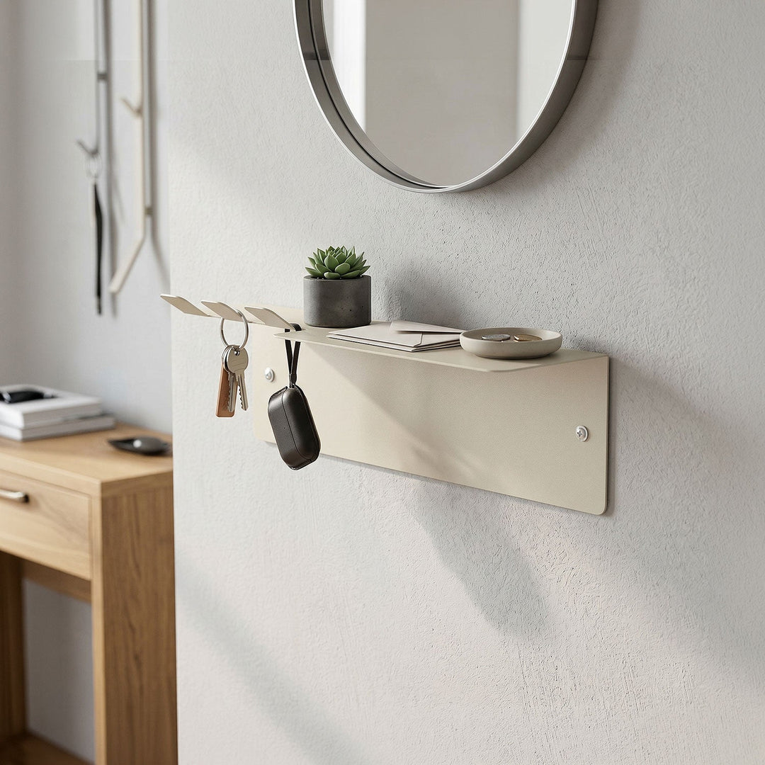 Slate Metal Wall Shelf & Hook - APM017