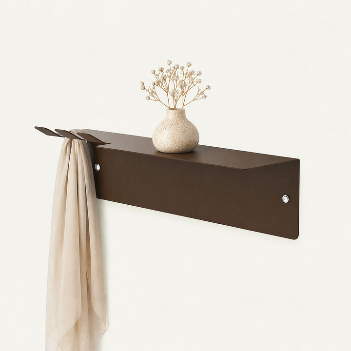 Slate Metal Wall Shelf & Hook - APM017