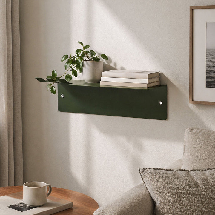 Slate Metal Wall Shelf & Hook - APM017
