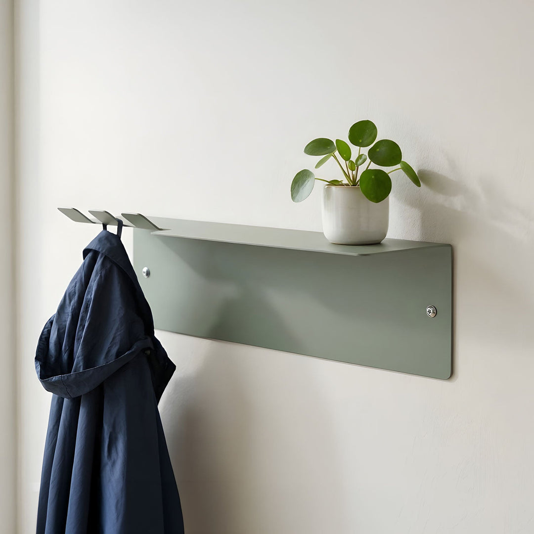 Slate Metal Wall Shelf & Hook - APM017