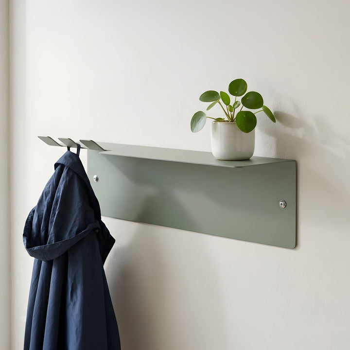 Slate Metal Wall Shelf & Hook - APM017
