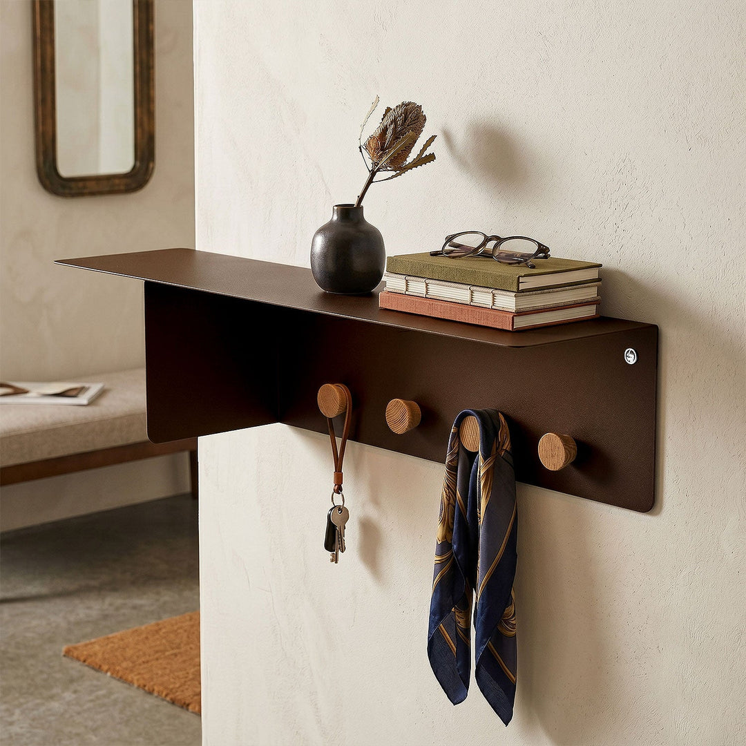 Nook Metal Wall Shelf & Hook - APM020