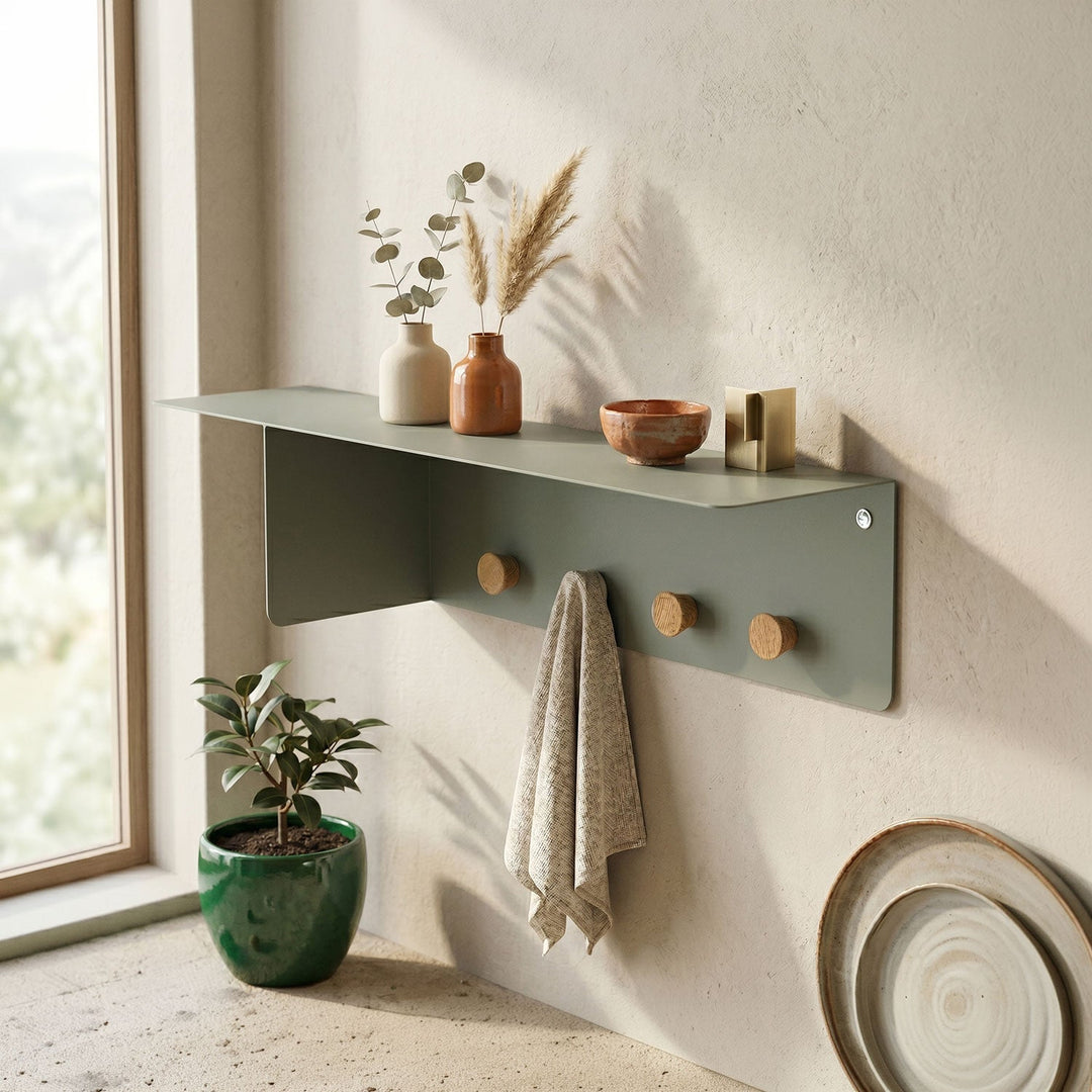 Nook Metal Wall Shelf & Hook - APM020