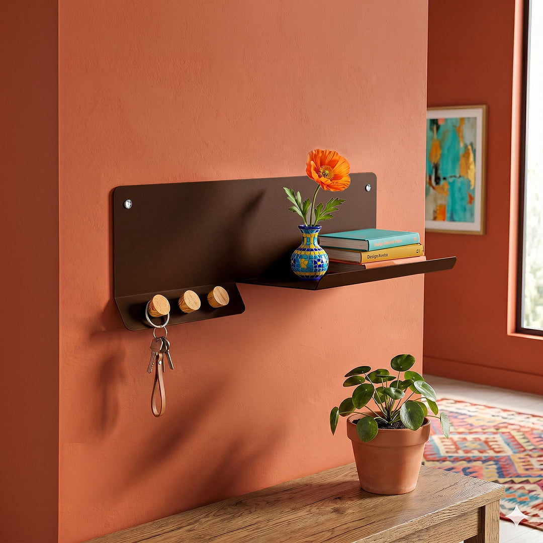 Forma Metal Wall Shelf & Hook - APM021