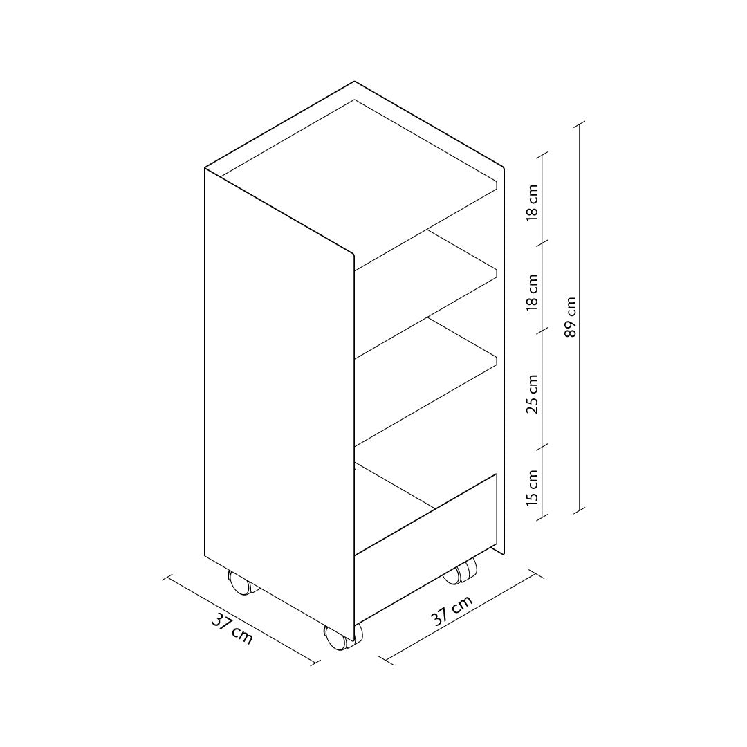 Cube Wheeled Metal Shelf Unit - APM035