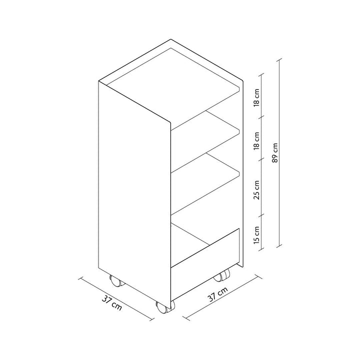 Cube Wheeled Metal Shelf Unit - APM035