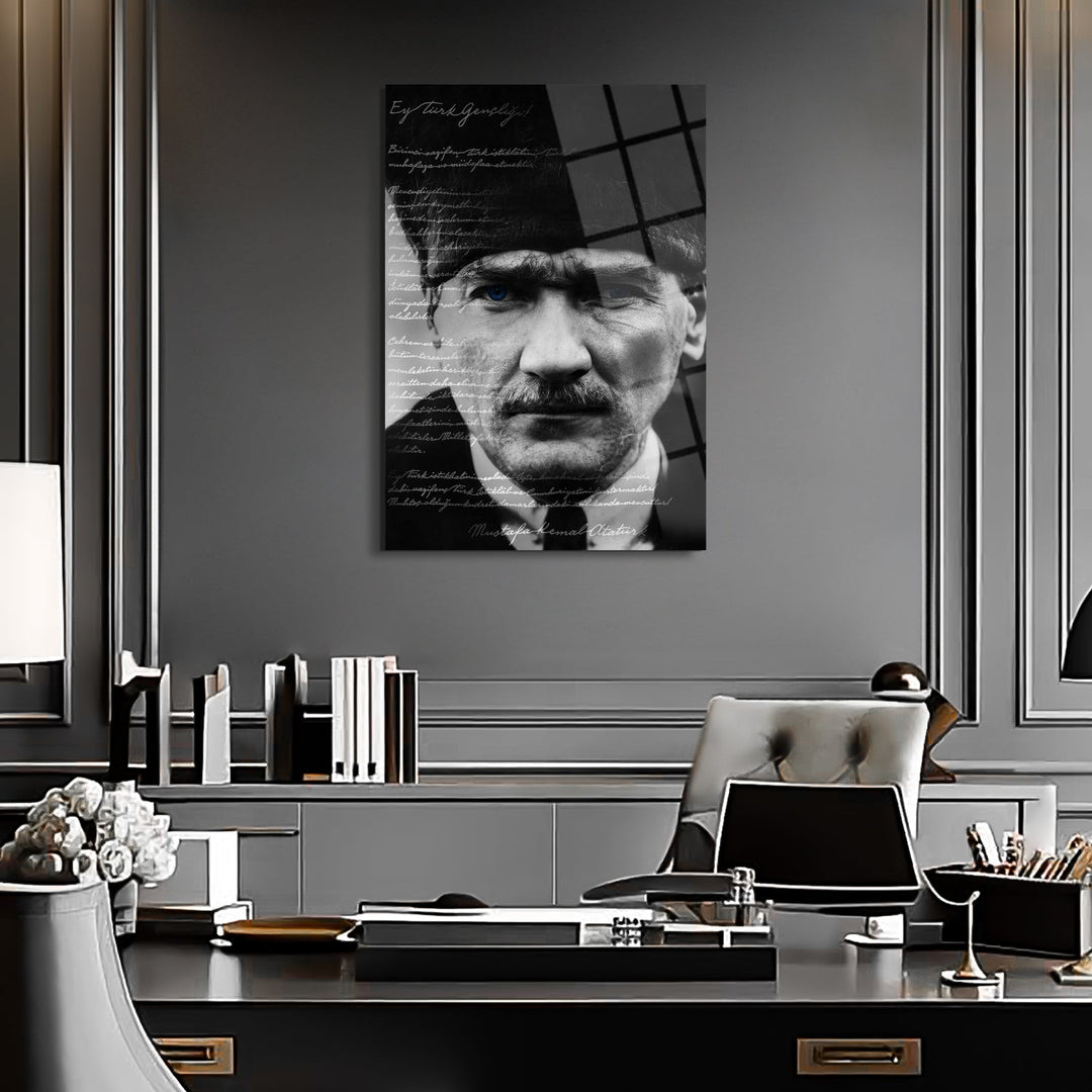 Atatürk'ün Gençliğe Hitabesi Cam Tablo - ATC066