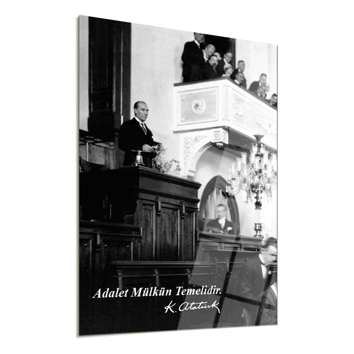 Adalet Mülkün Temelidir Cam Tablo - ATC028