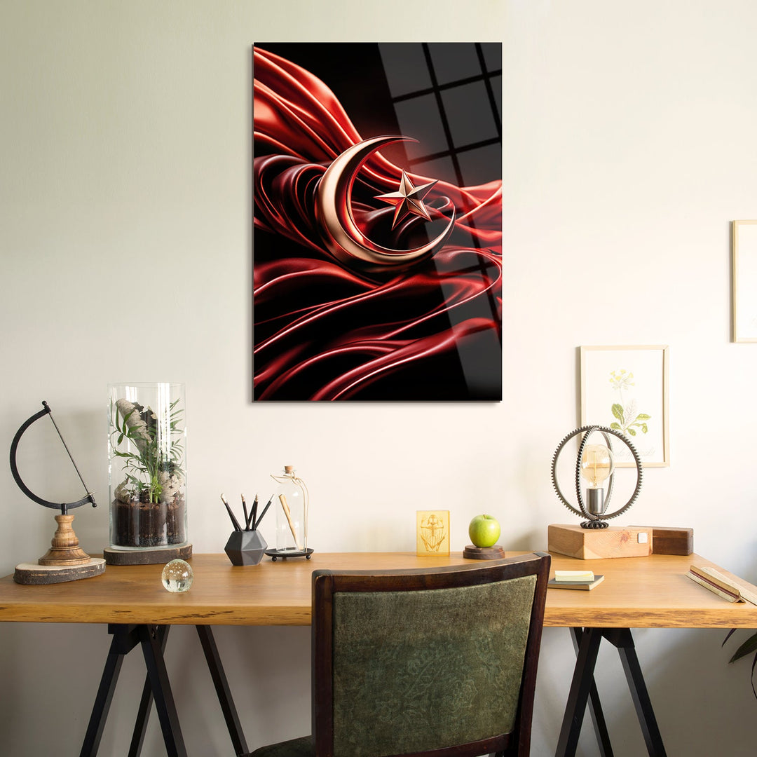 Ay Yıldızın Parıltısı Cam Tablo - ATC068