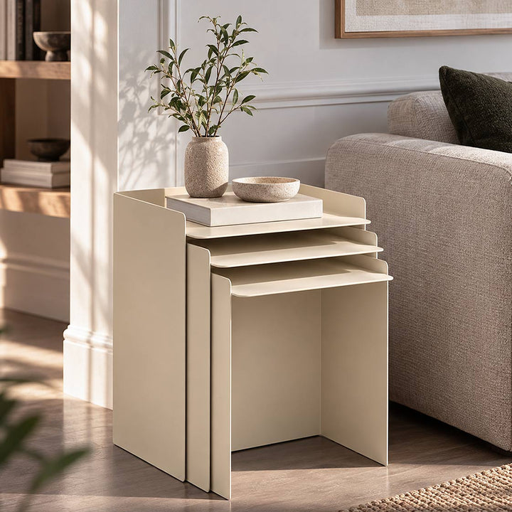 Cube Set of 3  Metal Nesting Table - APM042