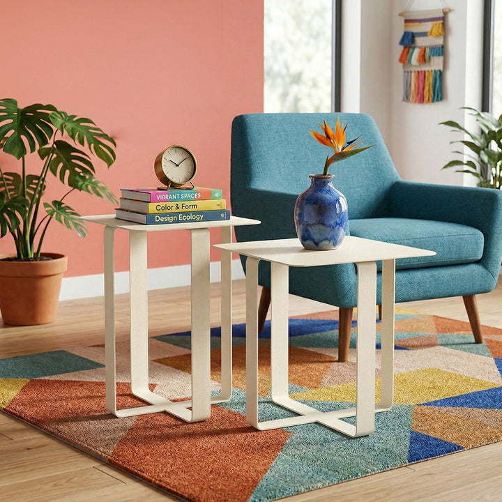 Frame Set of 2 Metal Side Table - APM012