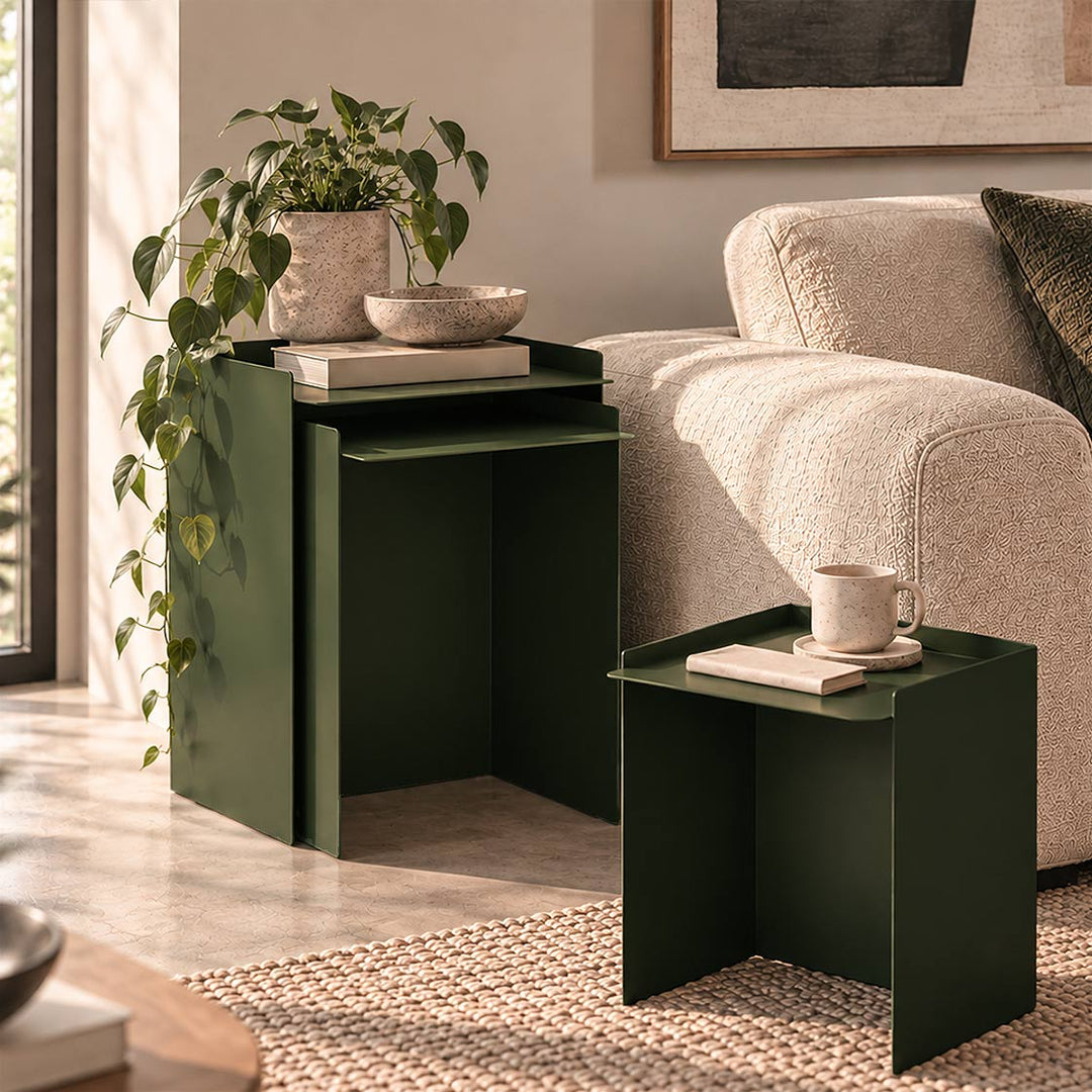 Cube Set of 3  Metal Nesting Table - APM042