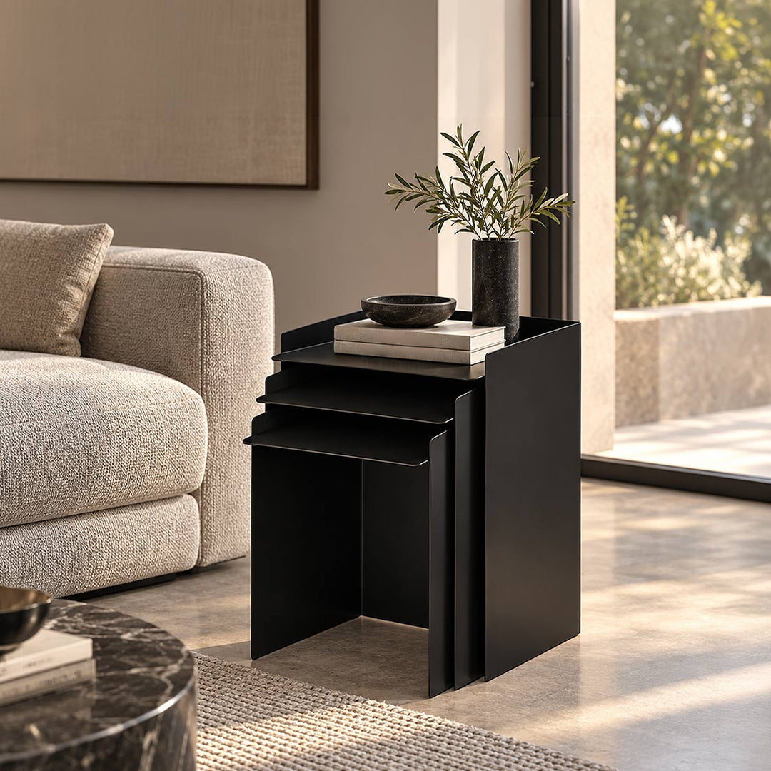 Cube Set of 3  Metal Nesting Table - APM042
