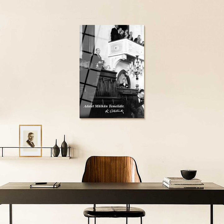 Adalet Mülkün Temelidir Cam Tablo - ATC028