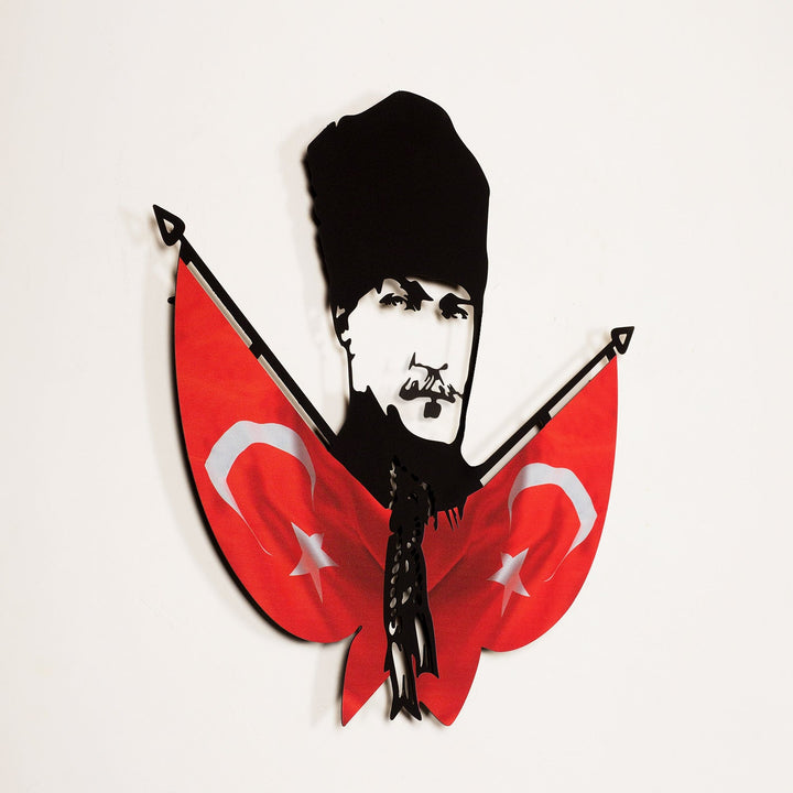 Atatürk ve Türk Bayrağı Metal Tablo - APT793