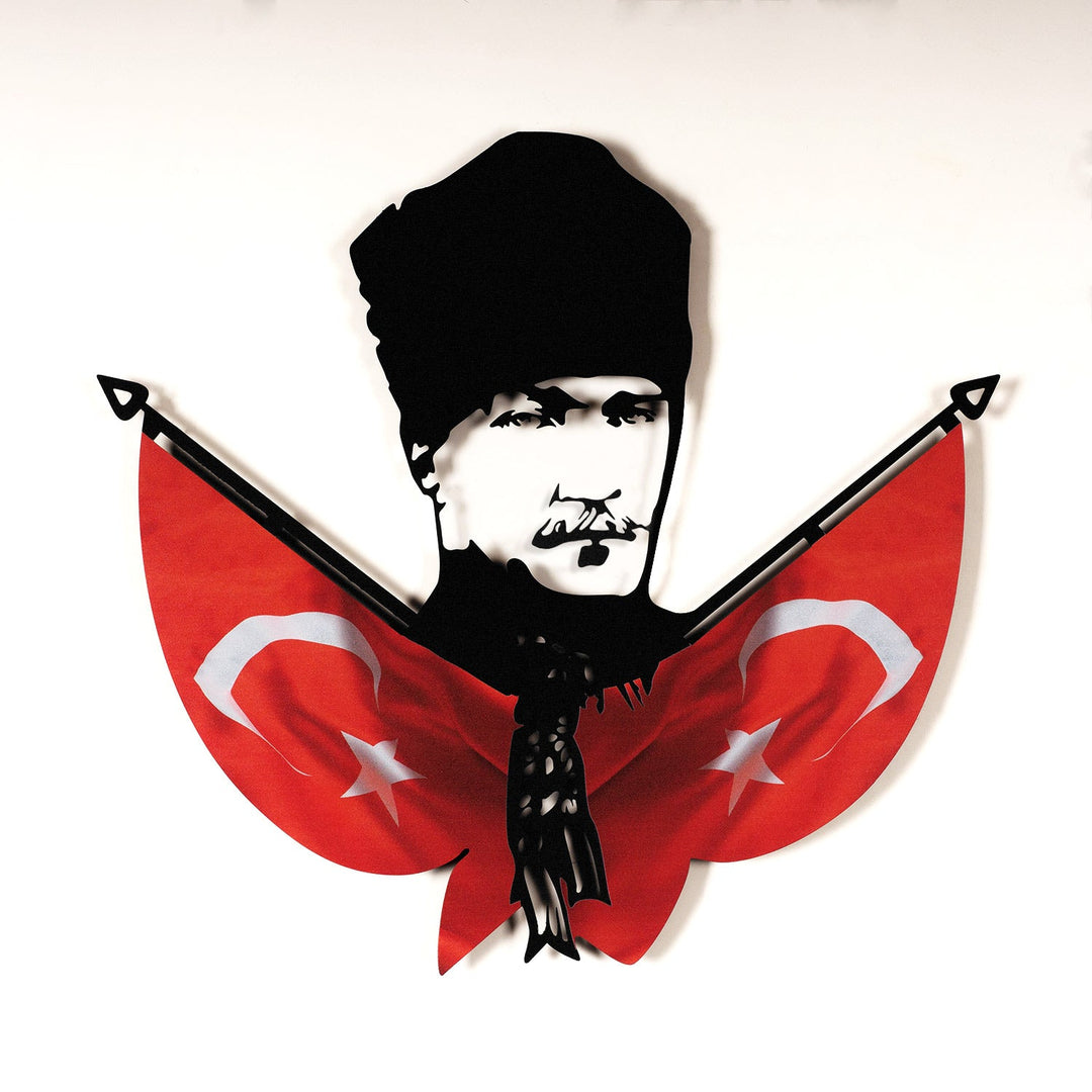 Atatürk ve Türk Bayrağı Metal Tablo - APT793