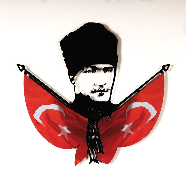 Atatürk ve Türk Bayrağı Metal Tablo - APT793