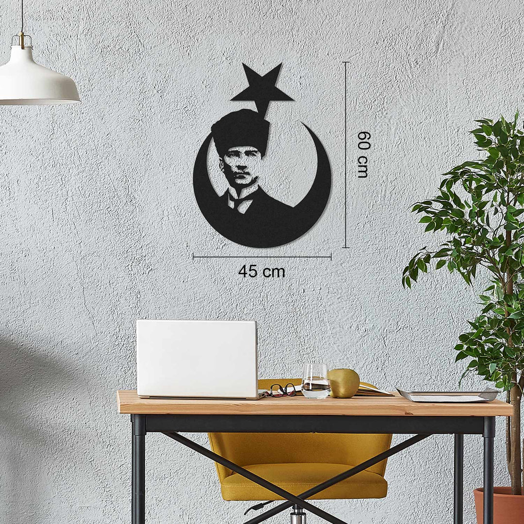 Atatürk ve Türk Bayrağı Metal Duvar Tablosu - APT647