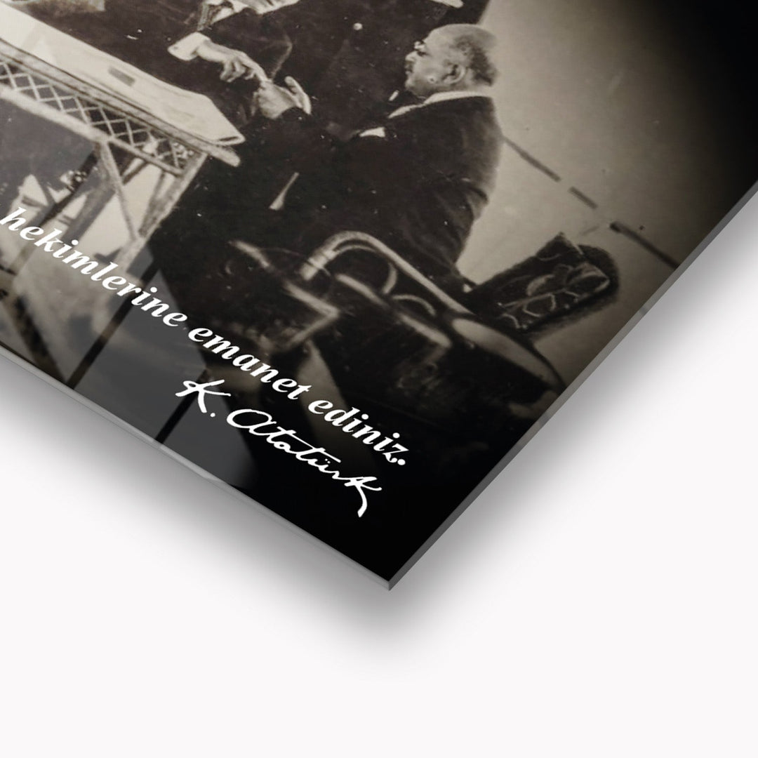 Beni Türk Hekimlerine Emanet Ediniz Cam Tablo - ATC025