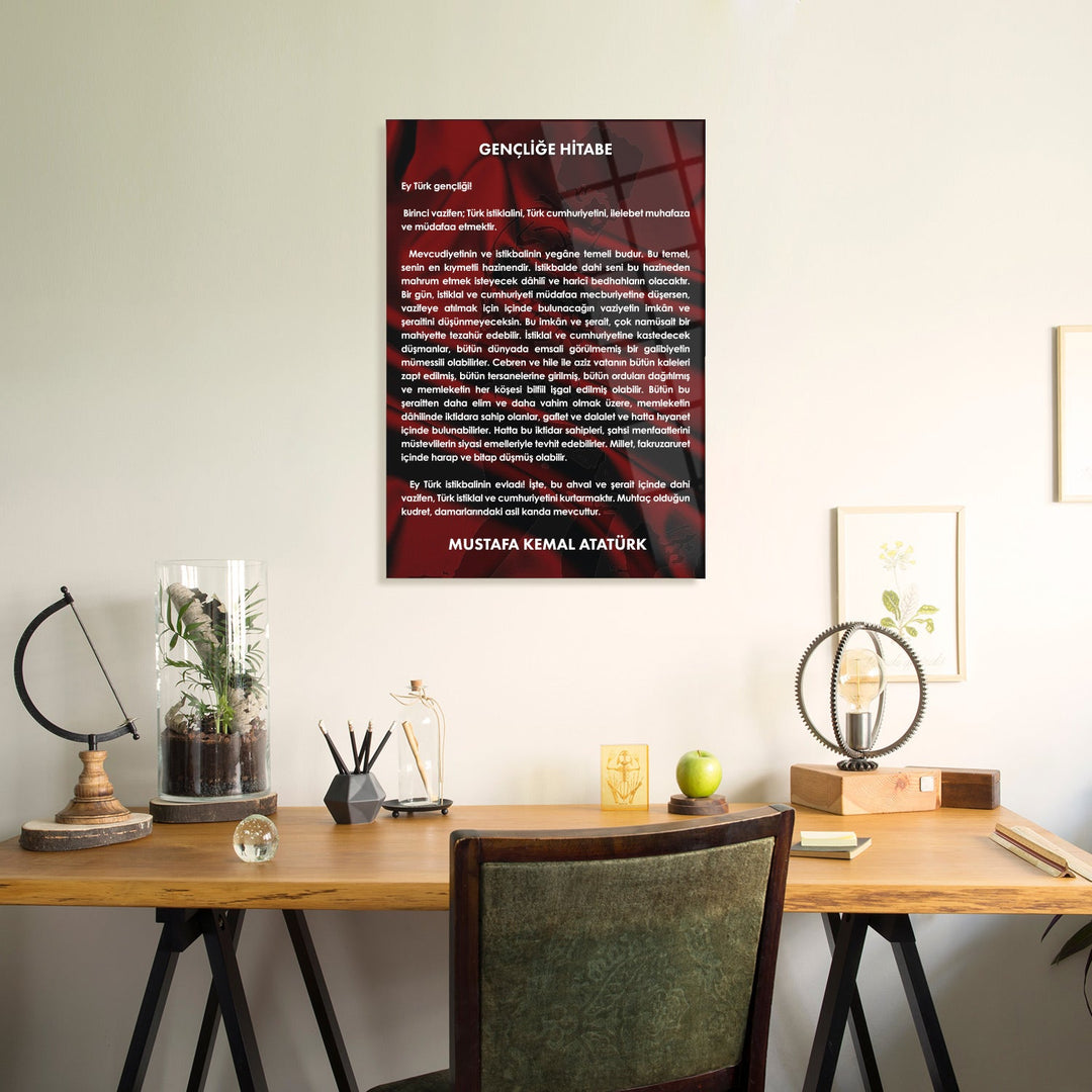 Gençliğe Hitabe Cam Tablo - ATC042