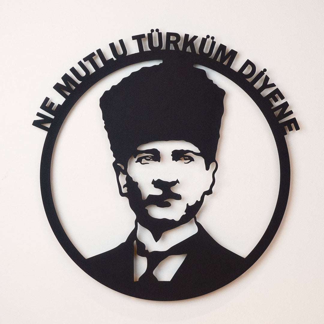 Ne Mutlu Türküm Diyene Yazılı Metal Tablo - APT561