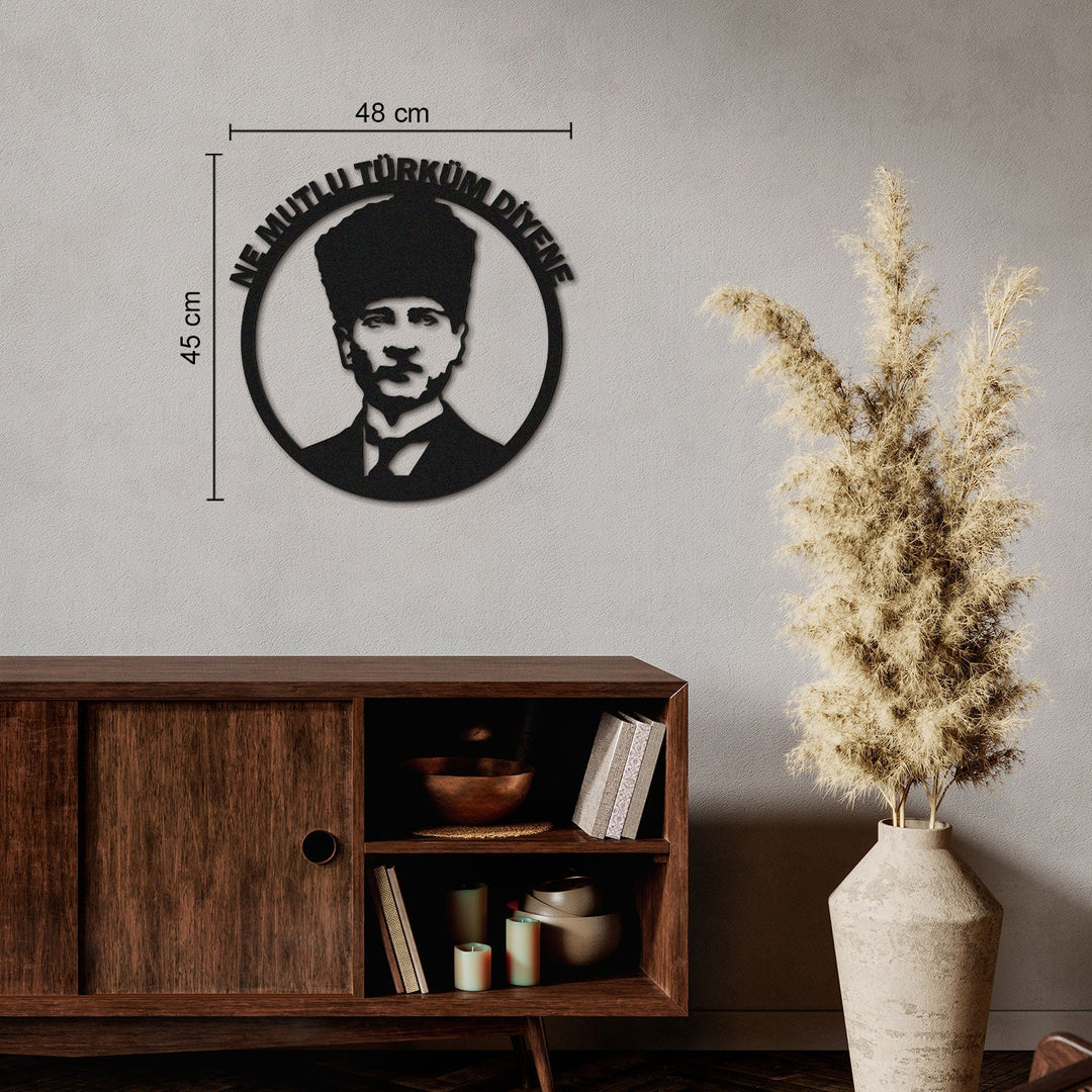 Ne Mutlu Türküm Diyene Yazılı Metal Tablo - APT561