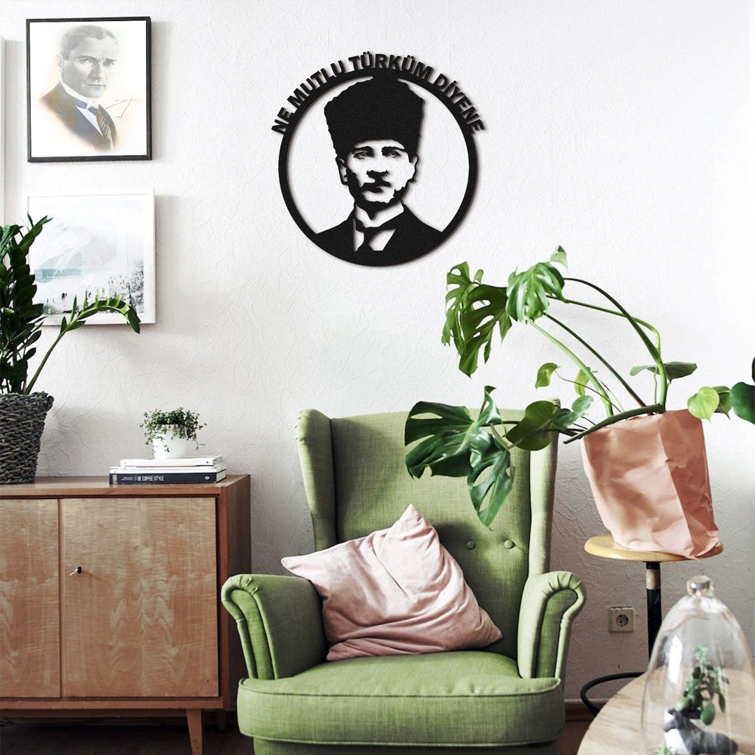 Ne Mutlu Türküm Diyene Yazılı Metal Tablo - APT561