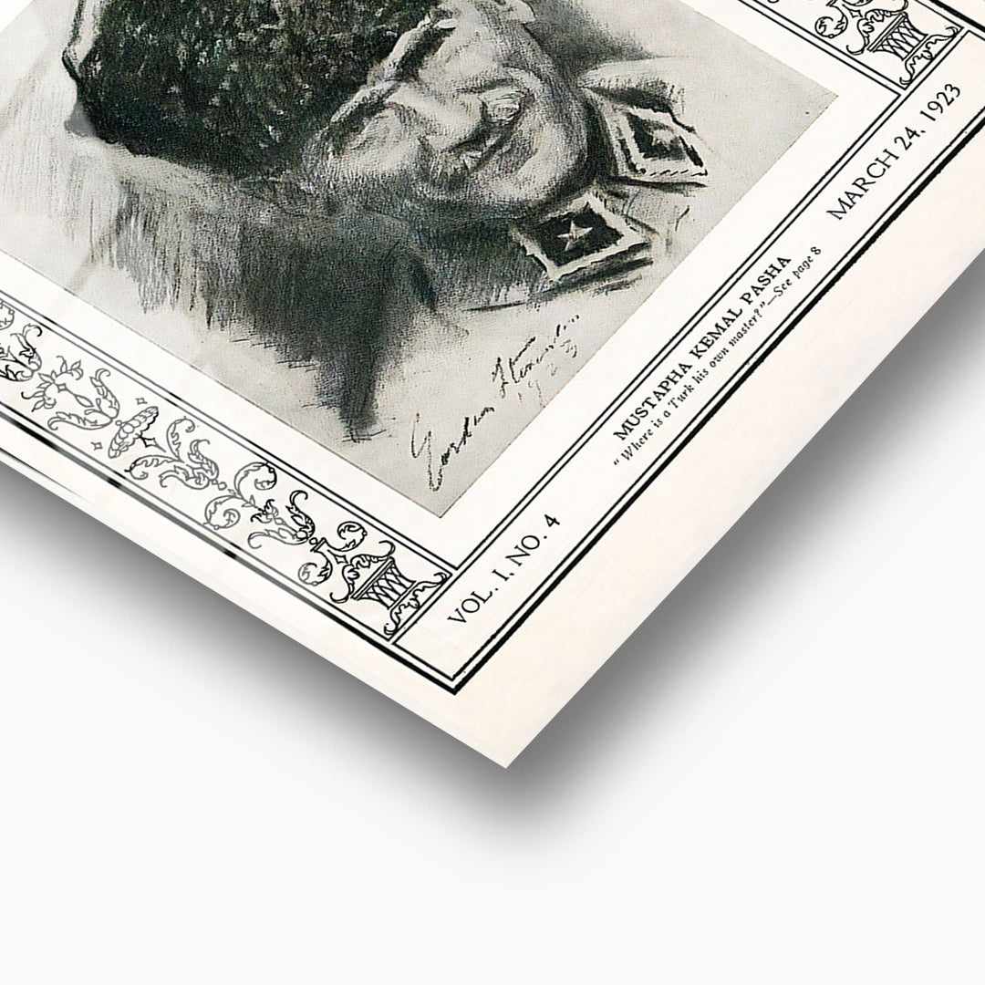 Atatürk ve Time Dergisi - 1923 Cam Tablo - ATC049