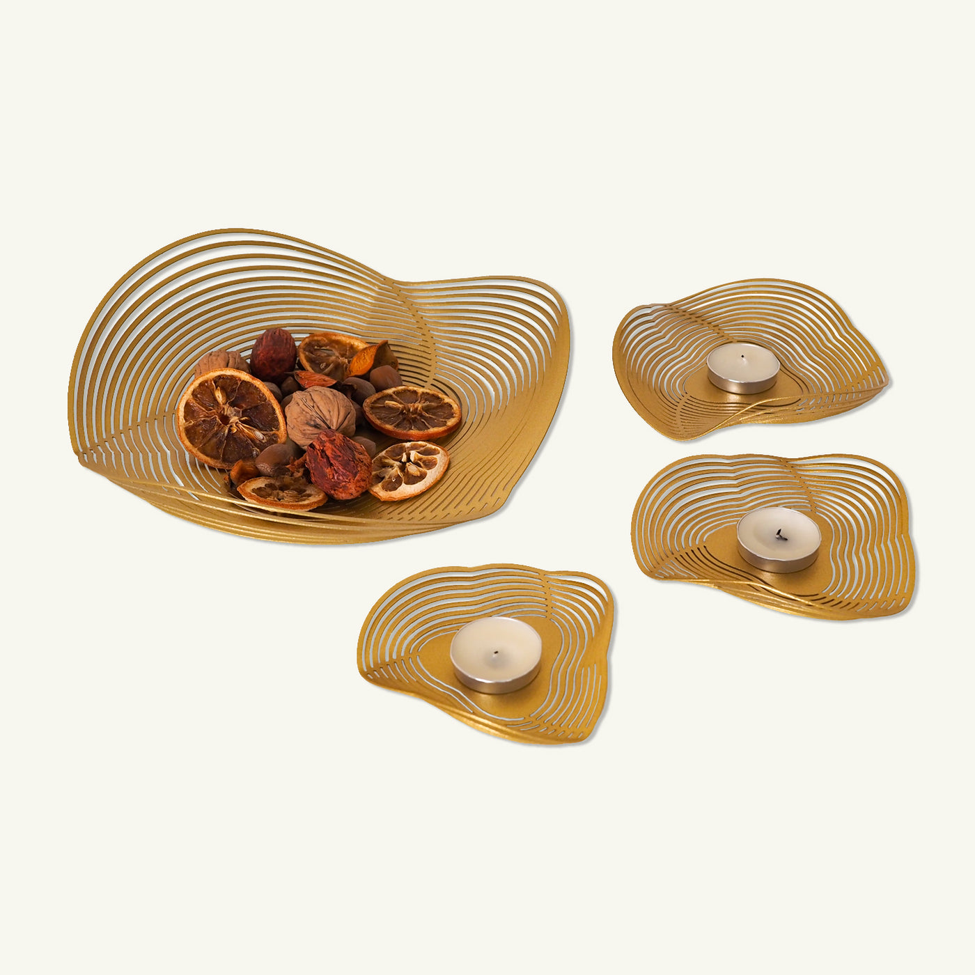 Spiral Bowl and Tealight Set of 3