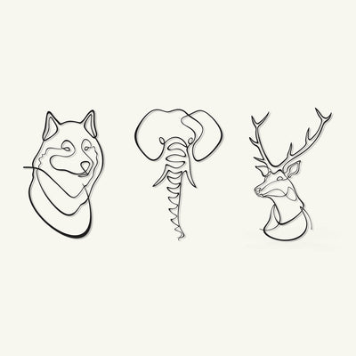 Animals Line Art Set of 3