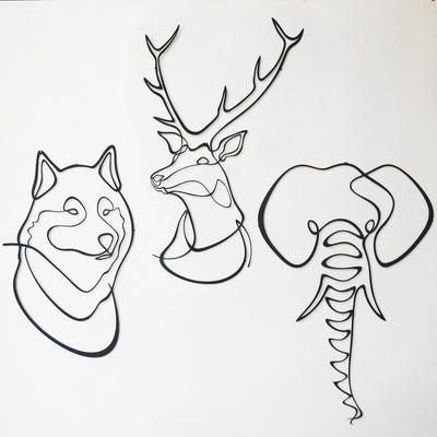Animals Line Art Set of 3