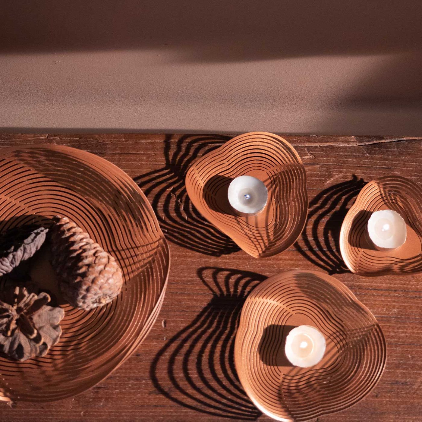 Spiral Bowl and Tealight Set of 3